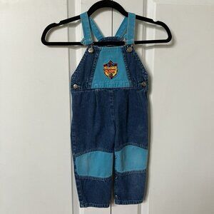 Vintage Krickets Overalls Boys 24M Denim‎ Blue Dungaree Bib Medieval College